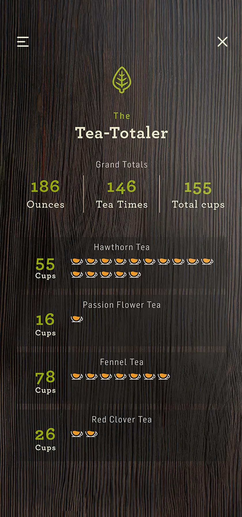 App screen, column three top