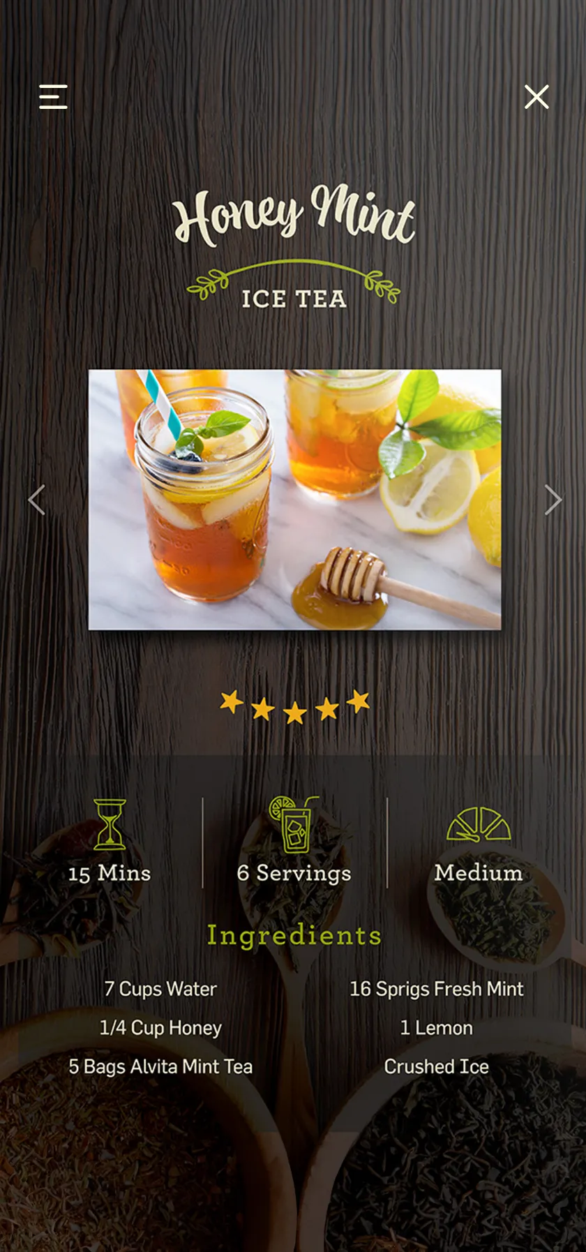 App screen, column four top